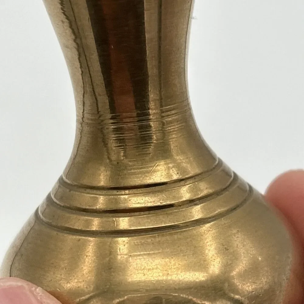 Vintage Miniature Brass Vase 3.2